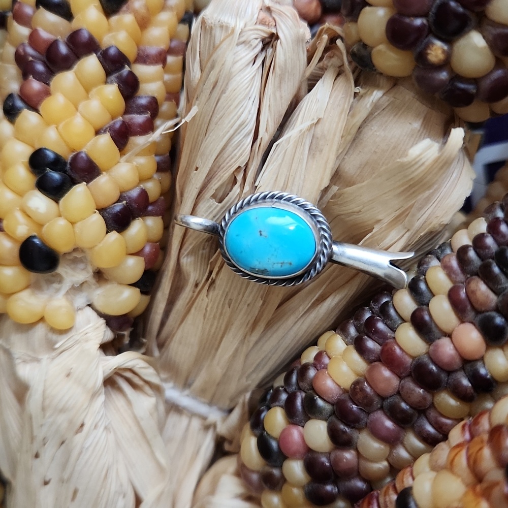 NWOT Native American Navajo Turquoise & Sterling Squash Blossom Pendant 🩵🎁❤️